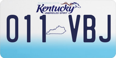 KY license plate 011VBJ
