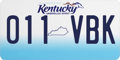 KY license plate 011VBK