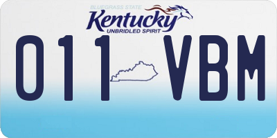 KY license plate 011VBM