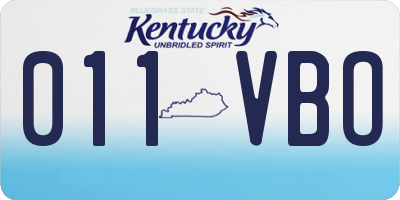 KY license plate 011VBO
