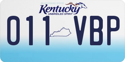 KY license plate 011VBP
