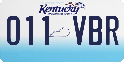 KY license plate 011VBR