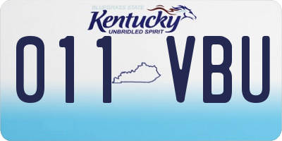 KY license plate 011VBU