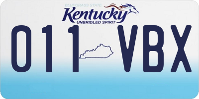 KY license plate 011VBX