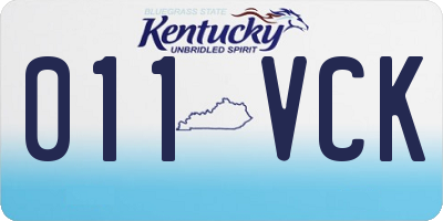 KY license plate 011VCK