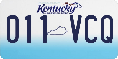 KY license plate 011VCQ