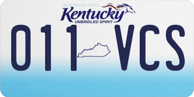 KY license plate 011VCS