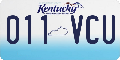 KY license plate 011VCU