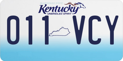 KY license plate 011VCY