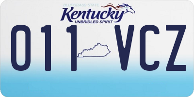 KY license plate 011VCZ