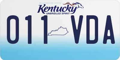KY license plate 011VDA