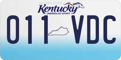 KY license plate 011VDC