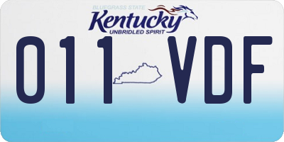 KY license plate 011VDF