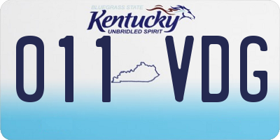 KY license plate 011VDG