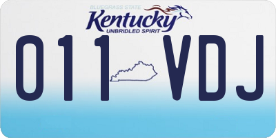 KY license plate 011VDJ