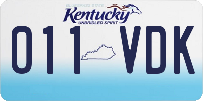 KY license plate 011VDK