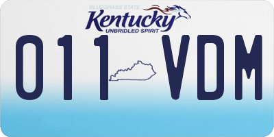 KY license plate 011VDM
