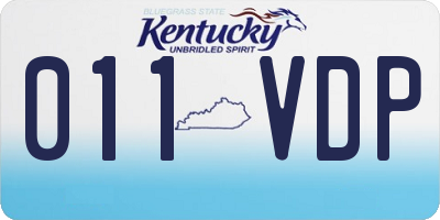 KY license plate 011VDP