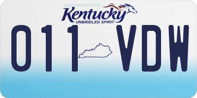 KY license plate 011VDW