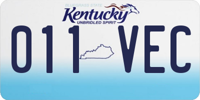 KY license plate 011VEC