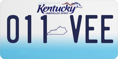 KY license plate 011VEE