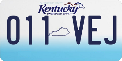 KY license plate 011VEJ