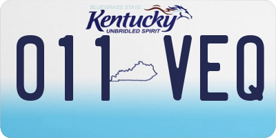 KY license plate 011VEQ