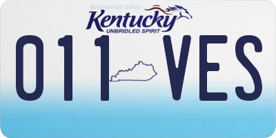 KY license plate 011VES