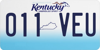 KY license plate 011VEU