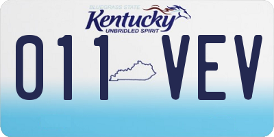 KY license plate 011VEV