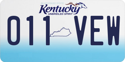 KY license plate 011VEW
