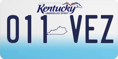 KY license plate 011VEZ