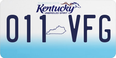 KY license plate 011VFG