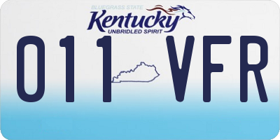 KY license plate 011VFR