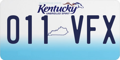 KY license plate 011VFX