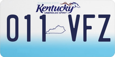 KY license plate 011VFZ