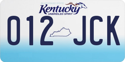 KY license plate 012JCK