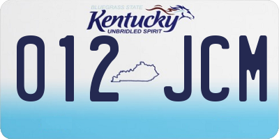 KY license plate 012JCM