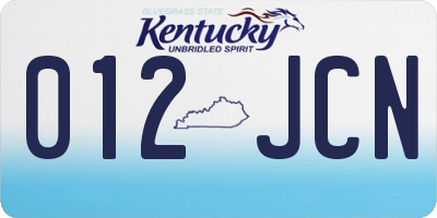 KY license plate 012JCN