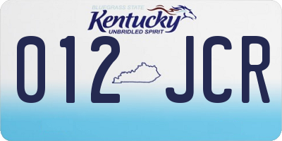 KY license plate 012JCR