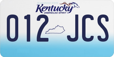 KY license plate 012JCS