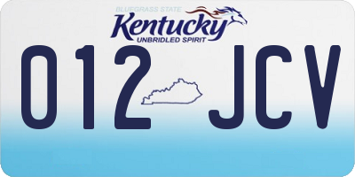 KY license plate 012JCV