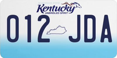 KY license plate 012JDA