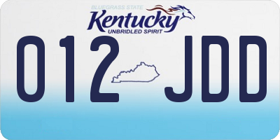 KY license plate 012JDD