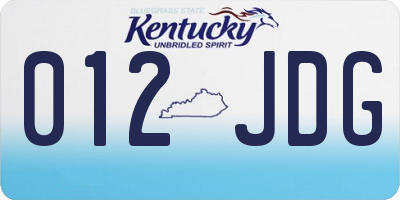 KY license plate 012JDG