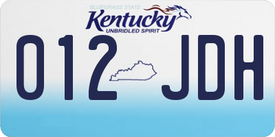 KY license plate 012JDH