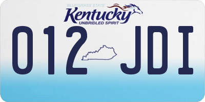 KY license plate 012JDI