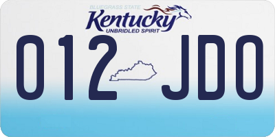 KY license plate 012JDO