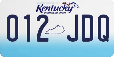 KY license plate 012JDQ