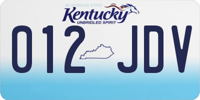 KY license plate 012JDV
